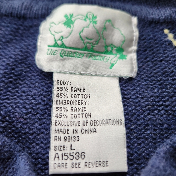 The Quacker Factory Long Floral Embroidered Button Sweater Cardigan SZ Large - Picture 3 of 5